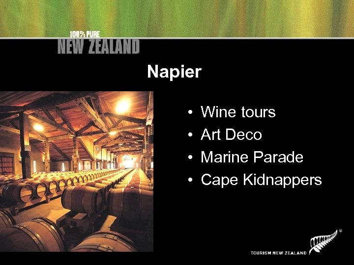 Napier • • Wine tours Art Deco Marine Parade Cape Kidnappers 