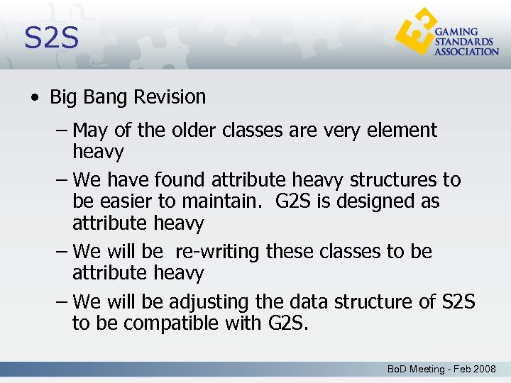S 2 S • Big Bang Revision – May of the older classes are
