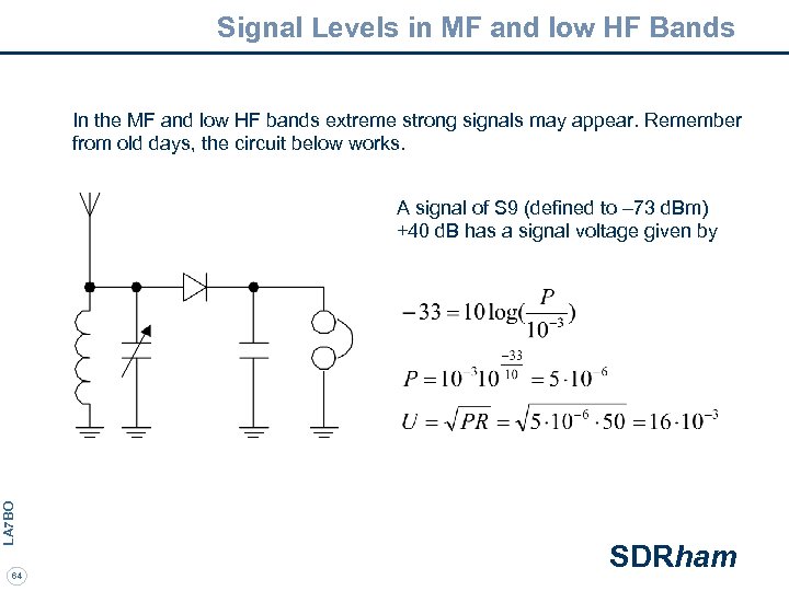 Signal Levels in MF and low HF Bands In the MF and low HF