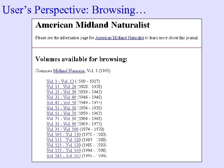 User’s Perspective: Browsing… 