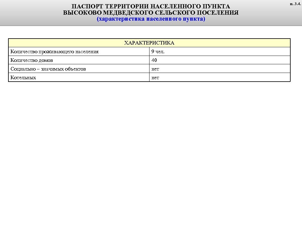 Характеристика населенного пункта образец