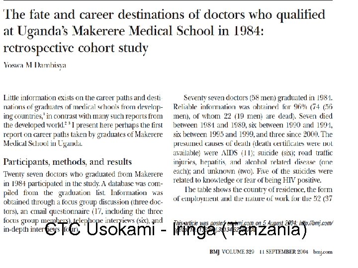 CTC Usokami - Iringa (Tanzania) 