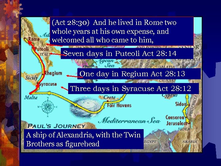 (Act 28: 30) And he lived in Rome two whole years at his own