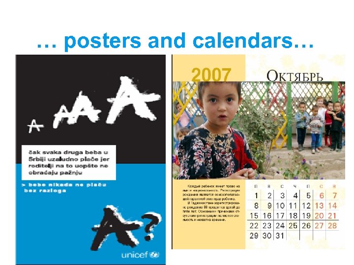 … posters and calendars… 