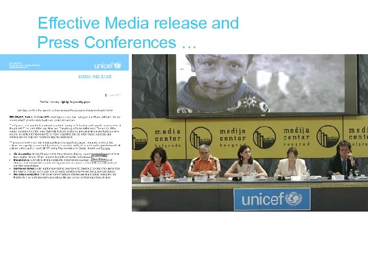 Effective Media release and Press Conferences … 