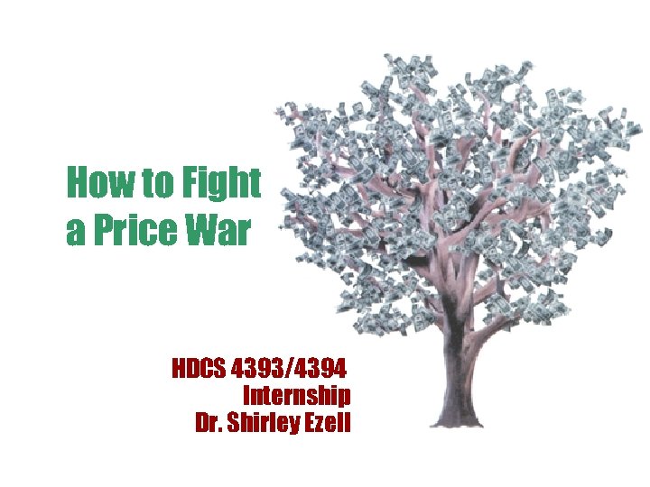 How to Fight a Price War HDCS 4393/4394 Internship Dr. Shirley Ezell 