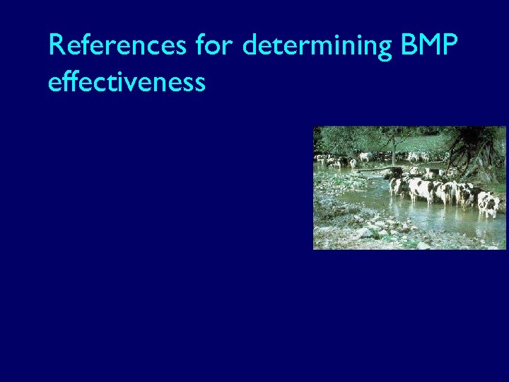 References for determining BMP effectiveness 