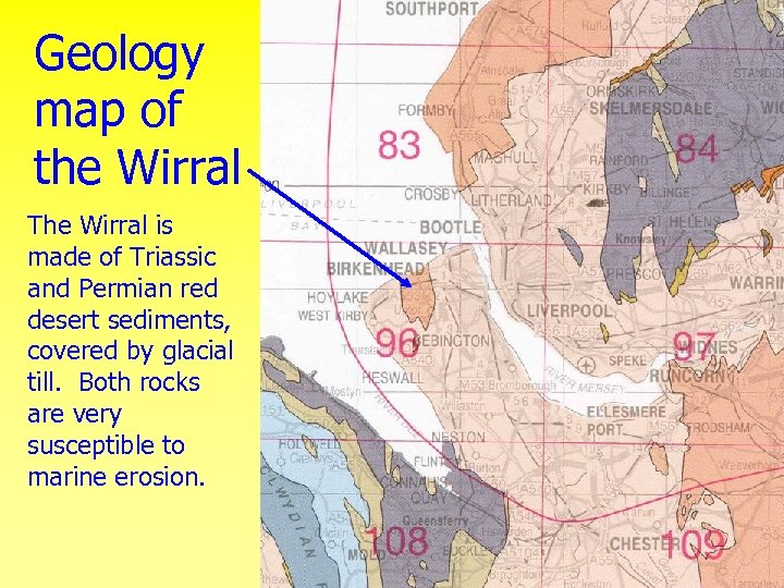 Geology map of the Wirral The Wirral is made of Triassic and Permian red