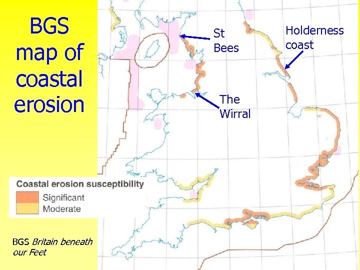 BGS map of coastal erosion BGS Britain beneath our Feet St Bees The Wirral
