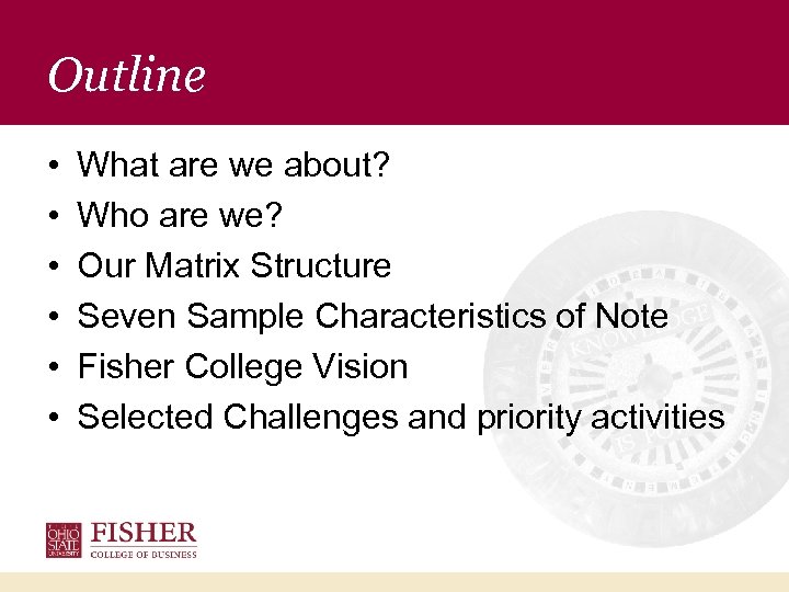 Outline • • • What are we about? Who are we? Our Matrix Structure