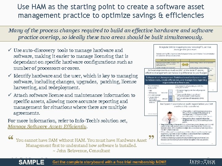 Use HAM as the starting point to create a software asset management practice to