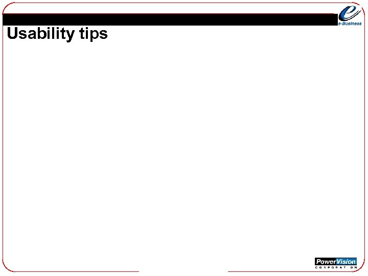 Usability tips 