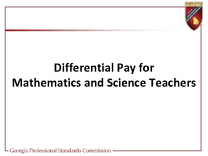 Differential Pay for Mathematics and Science Teachers 
