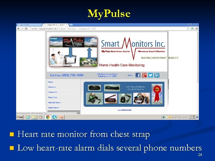 My. Pulse Heart rate monitor from chest strap n Low heart-rate alarm dials several