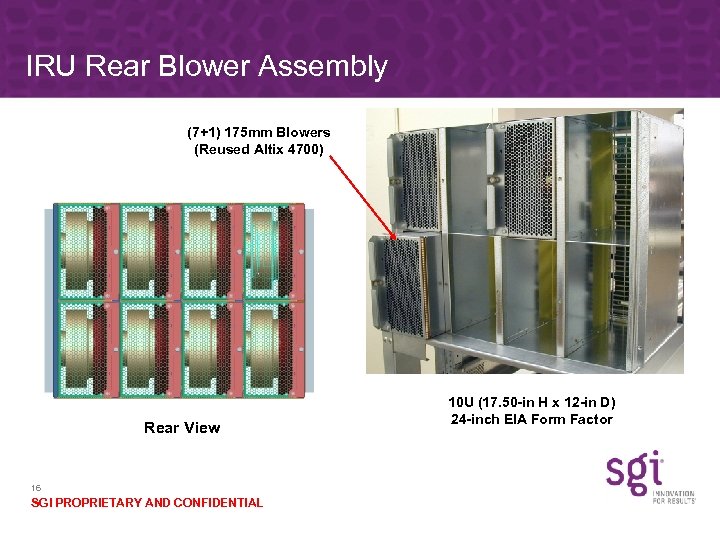 IRU Rear Blower Assembly (7+1) 175 mm Blowers (Reused Altix 4700) Rear View 16