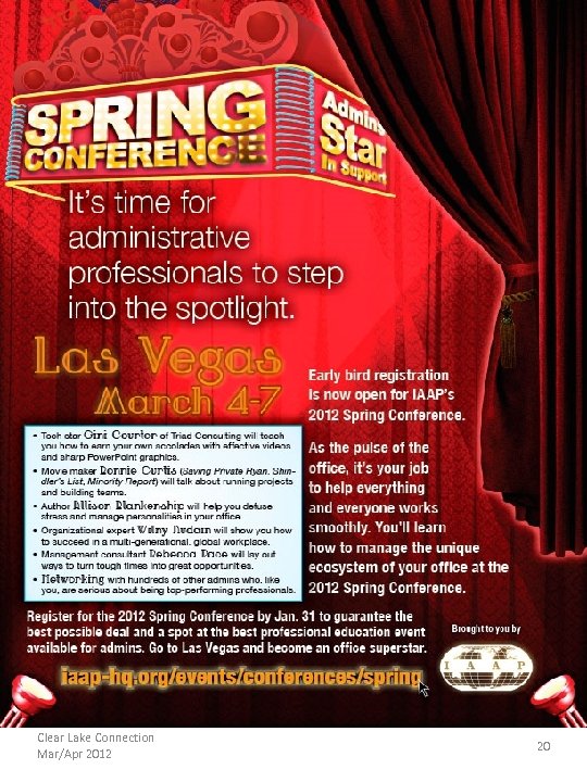 Clear Lake Connection Mar/Apr 2012 20 