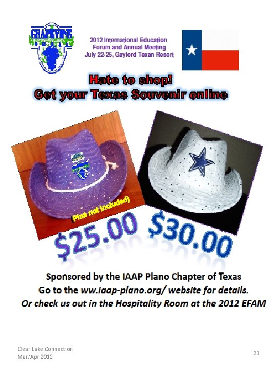 Clear Lake Connection Mar/Apr 2012 21 