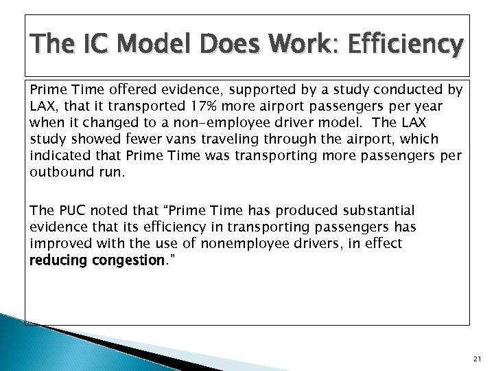 The IC Model Does Work: Efficiency Prime Time offered evidence, supported by a study