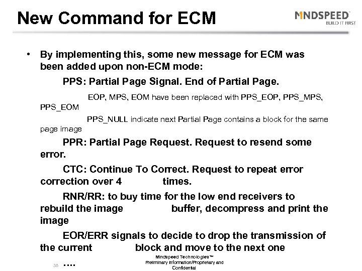 New Command for ECM • By implementing this, some new message for ECM was