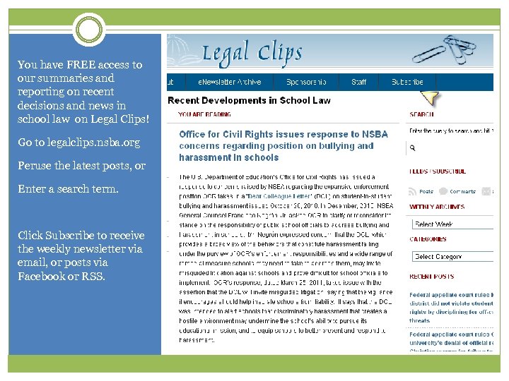 You have FREE access to our summaries and reporting on recent decisions and news