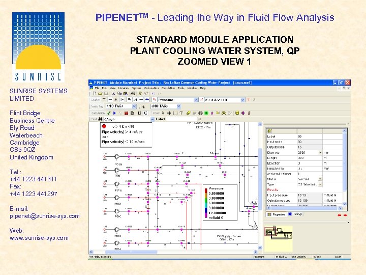 PIPENETTM - Leading the Way in Fluid Flow Analysis STANDARD MODULE APPLICATION PLANT COOLING