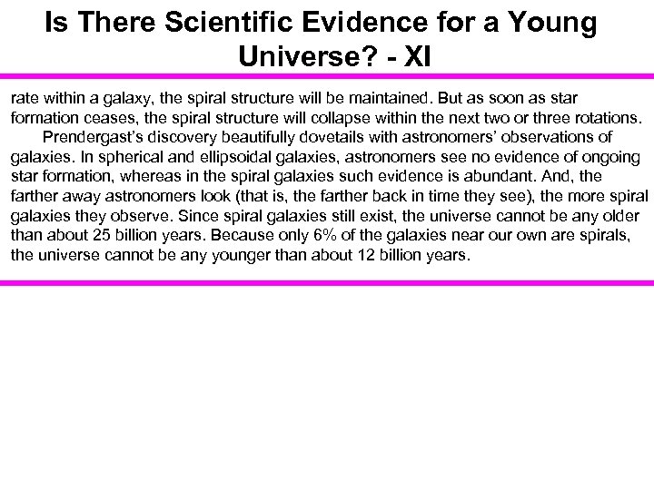 Is There Scientific Evidence for a Young Universe? - XI rate within a galaxy,