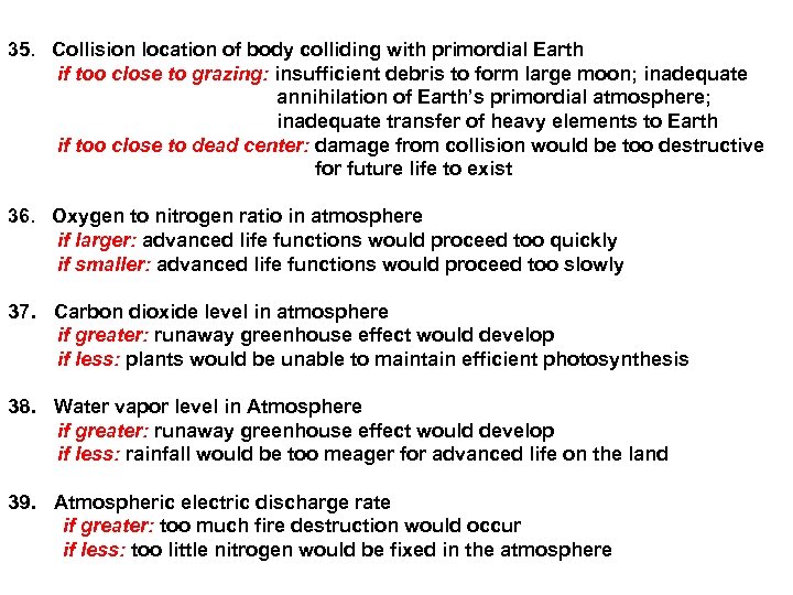 35. Collision location of body colliding with primordial Earth if too close to grazing: