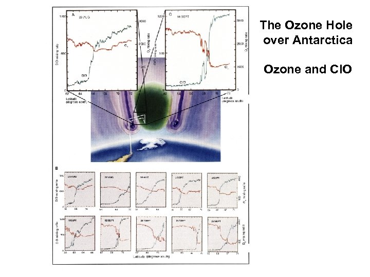 The Ozone Hole over Antarctica Ozone and Cl. O 