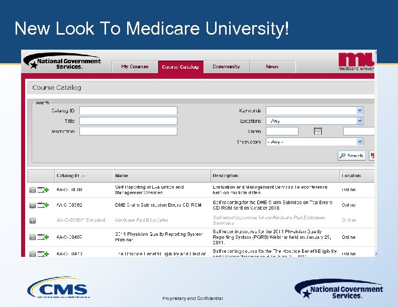 New Look To Medicare University! Proprietary and Confidential 