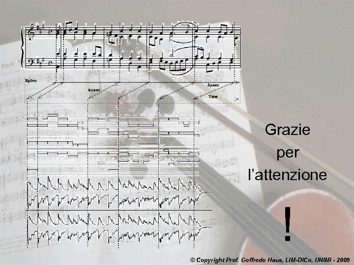 Grazie per l’attenzione ! © Copyright Prof. Goffredo Haus, LIM-DICo, UNIMI - 2005 