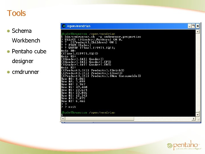 Tools Schema Workbench Pentaho cube designer cmdrunner 