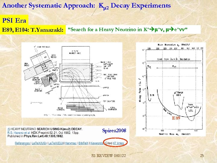 Another Systematic Approach: Km 2 Decay Experiments PSI Era E 89, E 104: T.