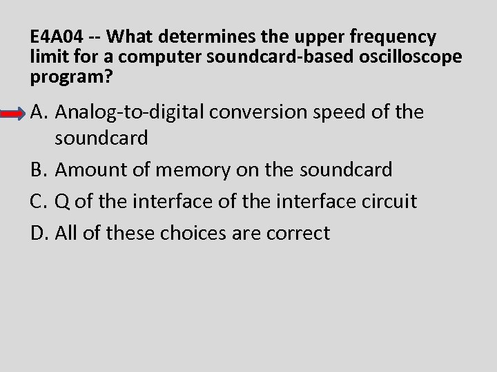 E 4 A 04 -- What determines the upper frequency limit for a computer