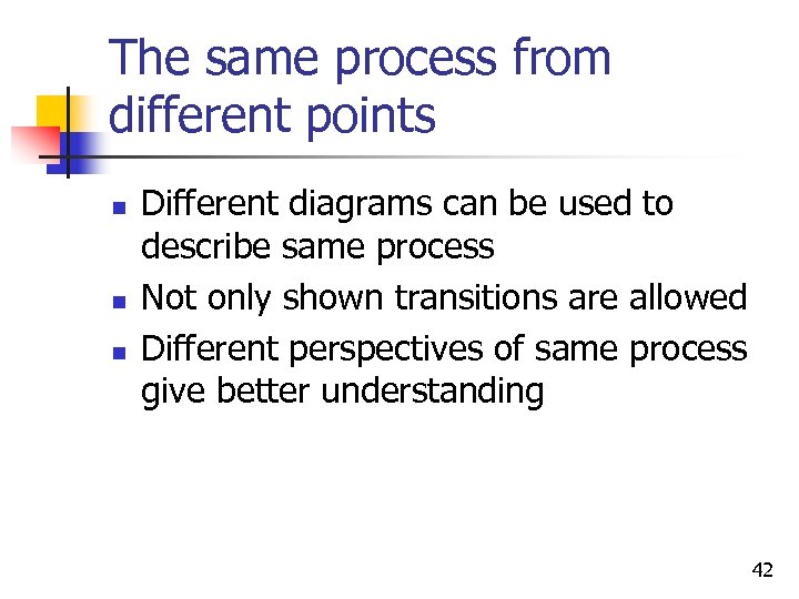 The same process from different points n n n Different diagrams can be used