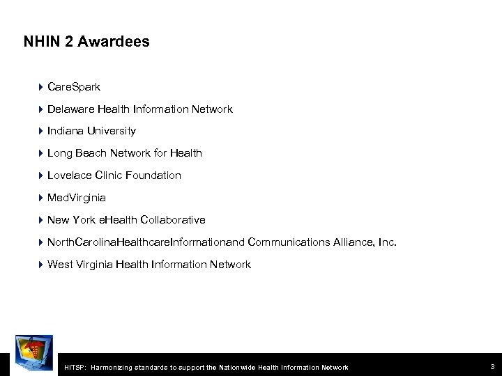NHIN 2 Awardees Care. Spark Delaware Health Information Network Indiana University Long Beach Network