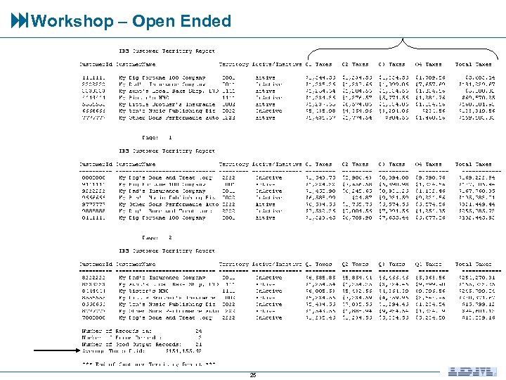  Workshop – Open Ended 25 