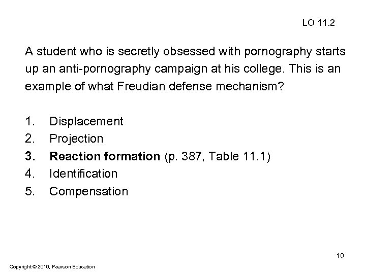 LO 11. 2 A student who is secretly obsessed with pornography starts up an