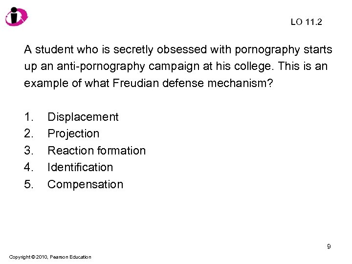 LO 11. 2 A student who is secretly obsessed with pornography starts up an