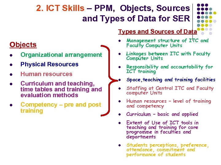 2. ICT Skills – PPM, Objects, Sources and Types of Data for SER Types