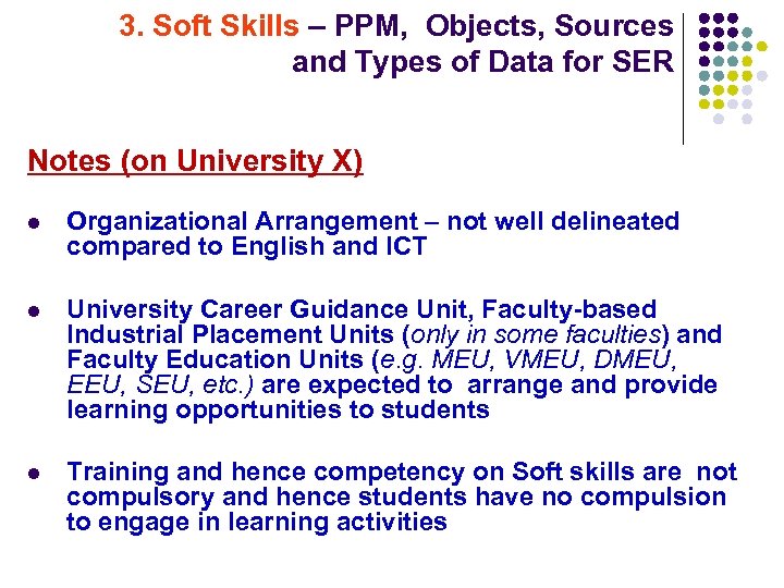 3. Soft Skills – PPM, Objects, Sources and Types of Data for SER Notes