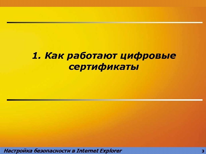 1. Как работают цифровые сертификаты Настройка безопасности в Internet Explorer 3 