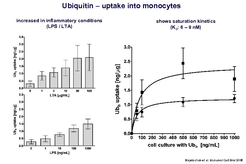Ubiquitin – uptake into monocytes increased in inflammatory conditions (LPS / LTA) shows saturation