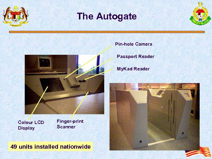 The Autogate Pin-hole Camera Passport Reader My. Kad Reader Colour LCD Display Finger-print Scanner