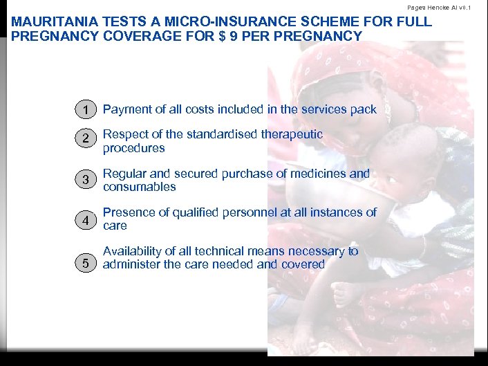 Pages Hencke AI v 0. 1 MAURITANIA TESTS A MICRO-INSURANCE SCHEME FOR FULL PREGNANCY