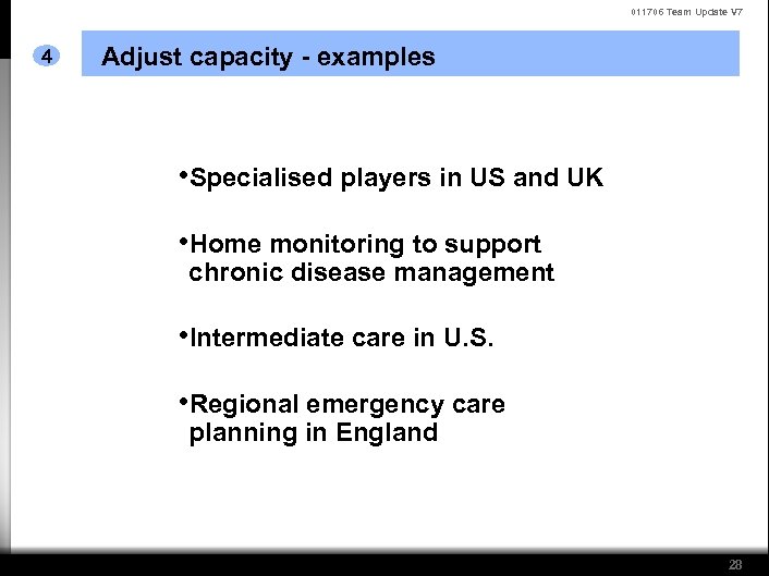 011706 Team Update V 7 4 Adjust capacity - examples • Specialised players in