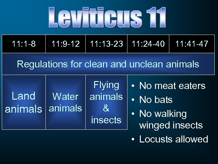 11: 1 -8 11: 9 -12 11: 13 -23 11: 24 -40 11: 41