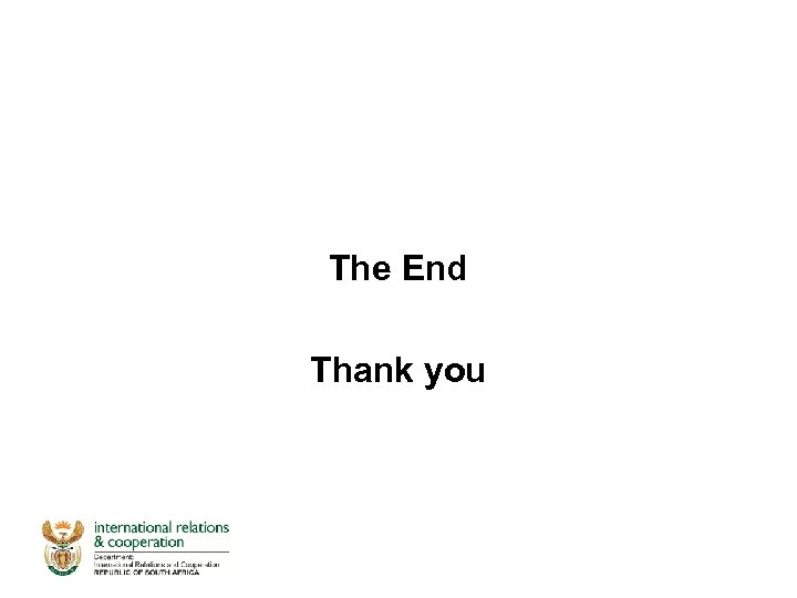 The End Thank you 