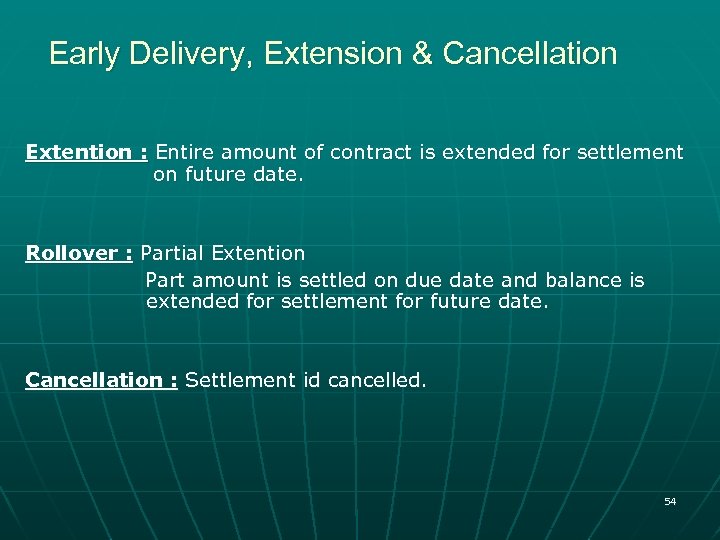 Early Delivery, Extension & Cancellation Extention : Entire amount of contract is extended for