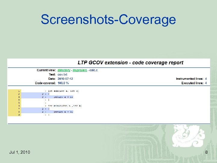 Screenshots-Coverage Jul 1, 2010 8 