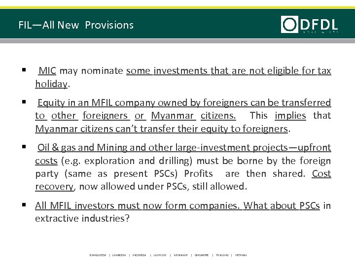 FIL—All New Provisions § MIC may nominate some investments that are not eligible for